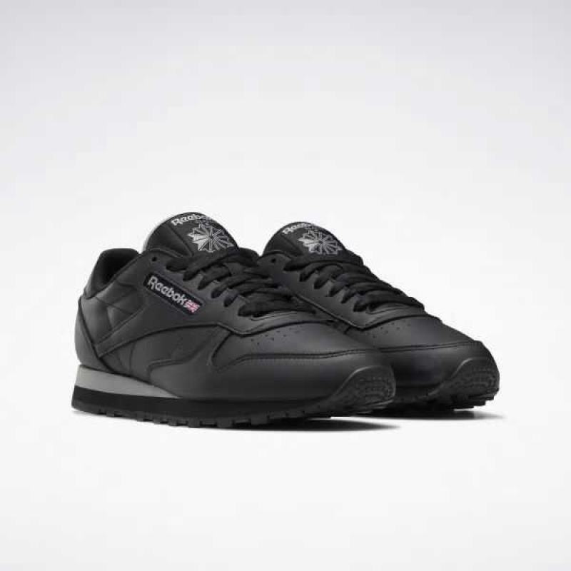 Black / Grey / Black Reebok Classic Leather Shoes | GTH-682453