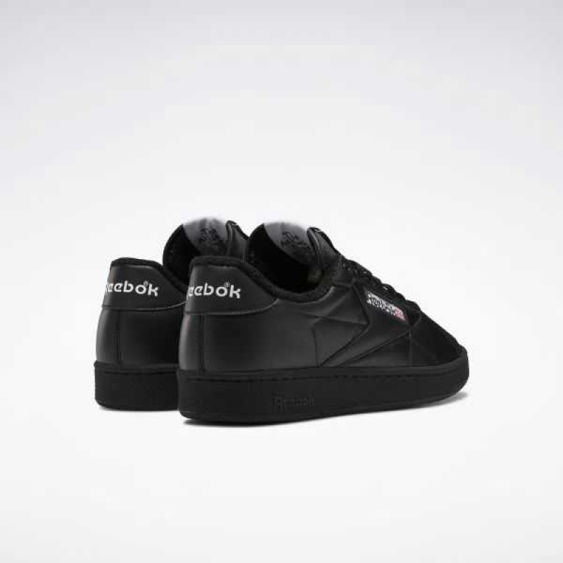 Black / Red / Black Reebok Club C Grounds Shoes | UJI-498305
