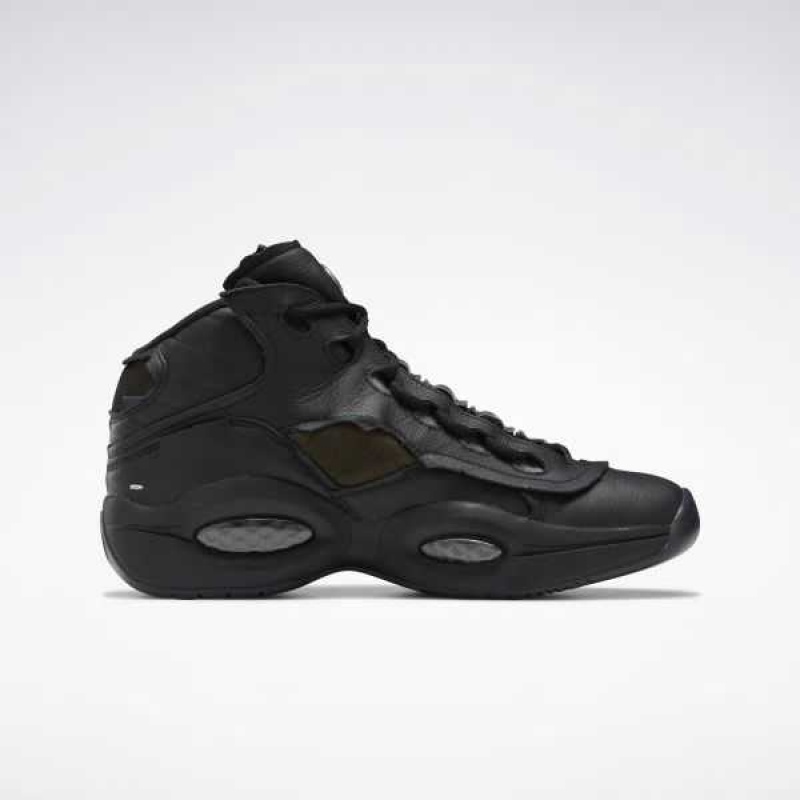 Black / White / Black Reebok Maison Margiela Question Mid Memory Of Basketball Shoes | AEM-569703
