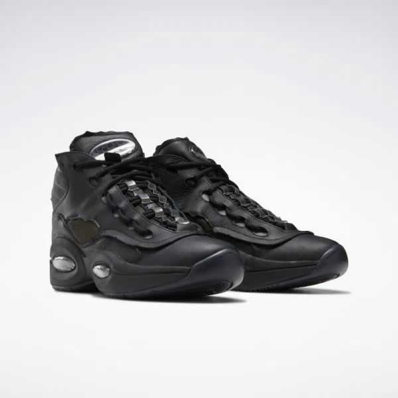 Black / White / Black Reebok Maison Margiela Question Mid Memory Of Basketball Shoes | AEM-569703