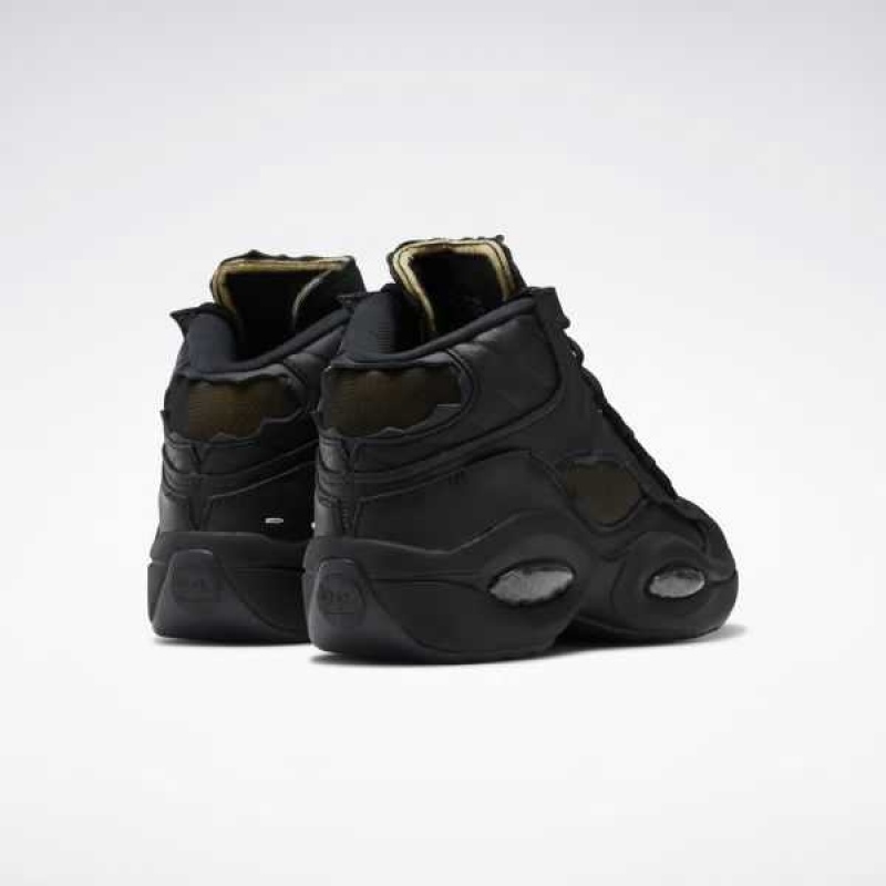 Black / White / Black Reebok Maison Margiela Question Mid Memory Of Basketball Shoes | UVS-734651