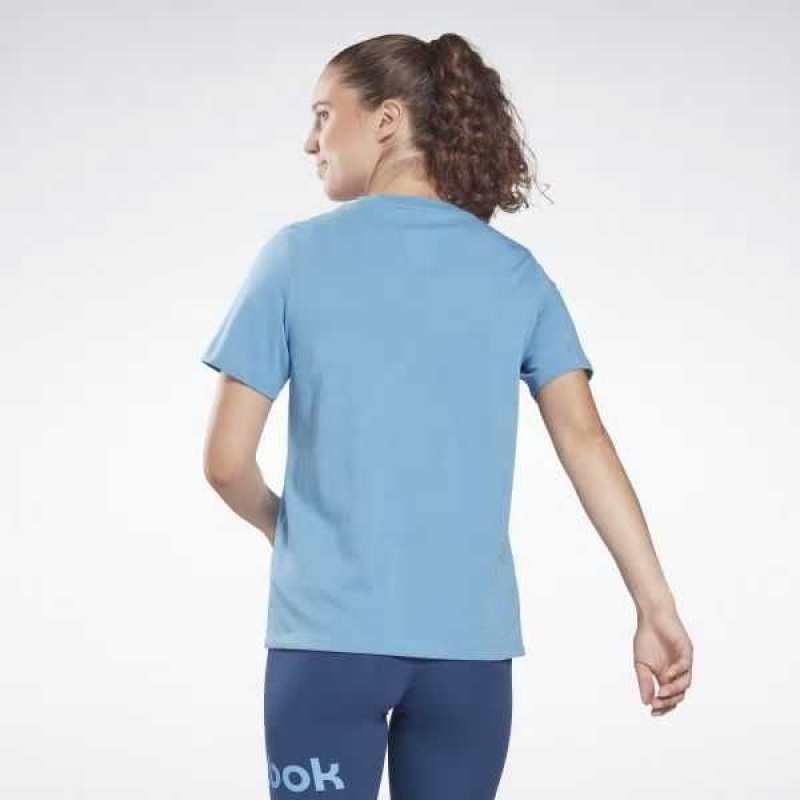 Blue Reebok Identity T-Shirt | PRK-654173