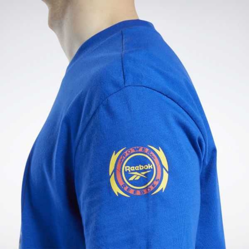 Blue Reebok Power Rangers T-Shirt | EWS-098723
