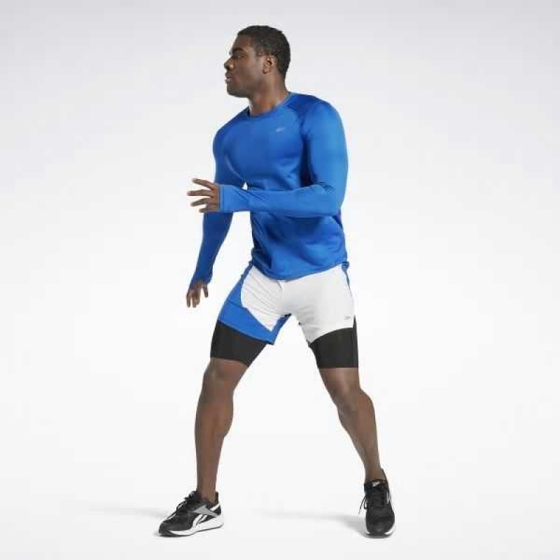 Blue Reebok Running Two-in-One Shorts | VNY-736194