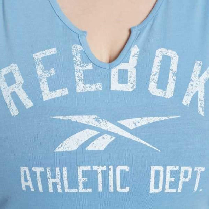 Blue Reebok Workout Ready Supremium Big Logo Tank Top | FDV-978301