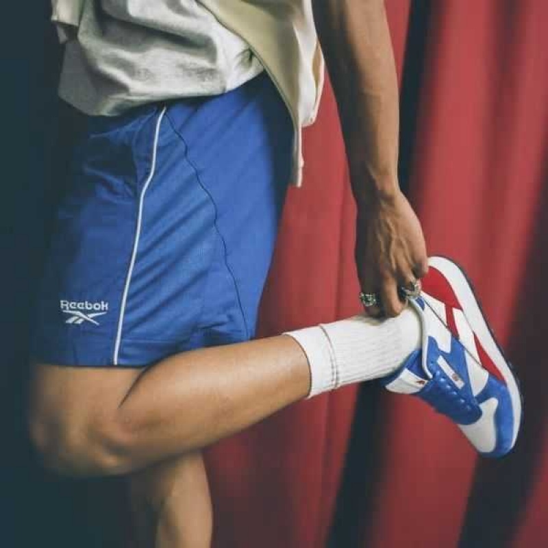 Blue / Red / White Reebok Classic Leather Make It Yours Shoes | PDS-756319