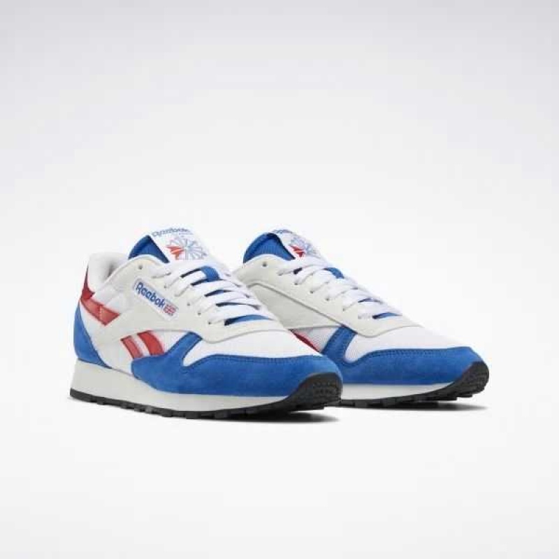 Blue / White / Red Reebok Classic Leather Make It Yours Shoes | ING-365872