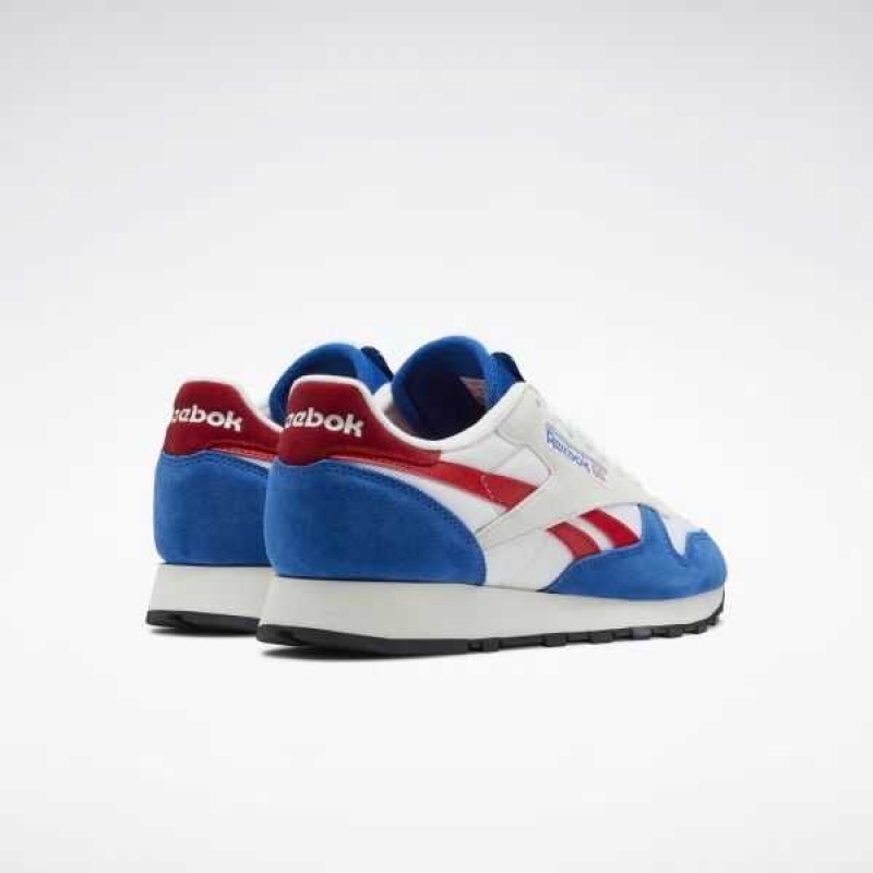 Blue / White / Red Reebok Classic Leather Make It Yours Shoes | ING-365872