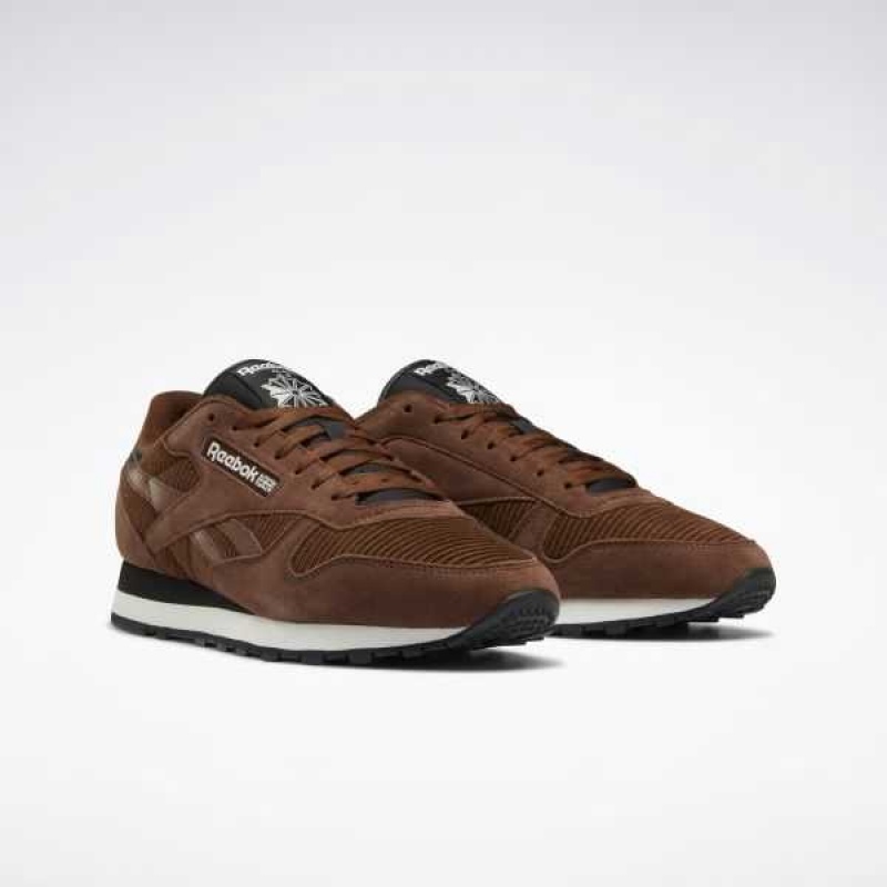 Brown / Black Reebok Classic Leather Shoes | CKU-175296