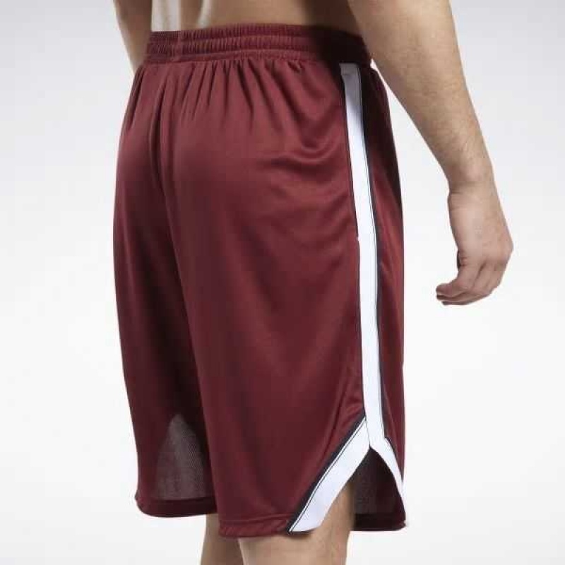 Burgundy Reebok Workout Ready Mesh Shorts | BRX-683579