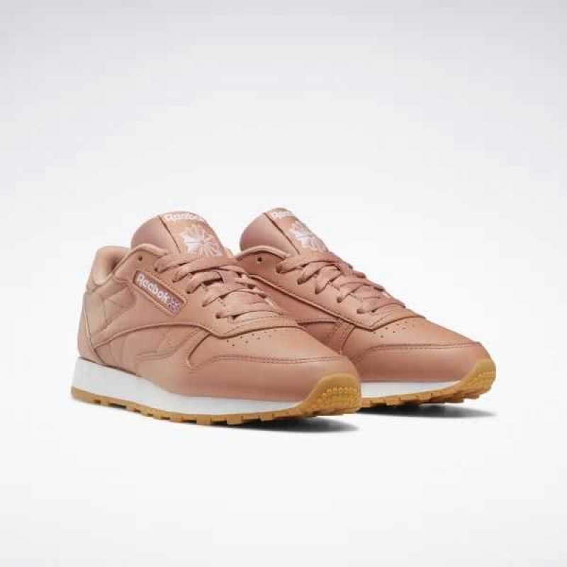 Coral / Coral / White Reebok Classic Leather Shoes | TDC-891724
