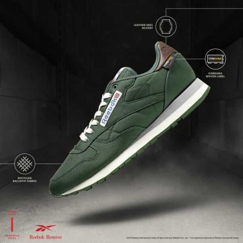 Dark Green / Brown Reebok Classic Leather Shoes | LSP-365409