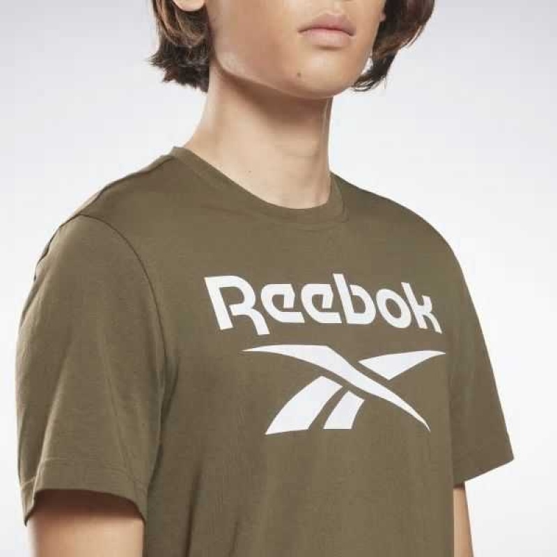 Green Reebok Identity Big Logo T-Shirt | FKZ-437051