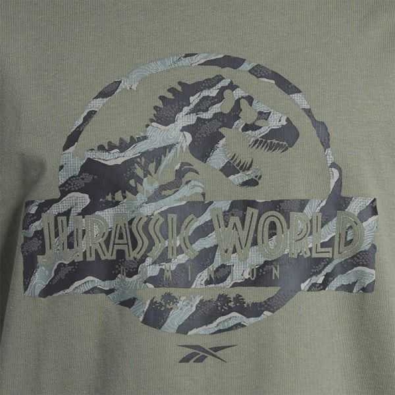 Green Reebok Jurassic World T-Shirt | SCE-250197