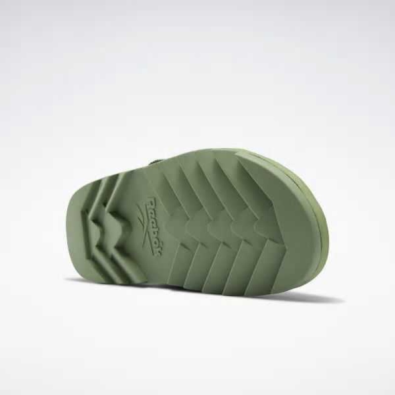 Green / Green / Green Reebok Beatnik Sandals | HDI-672089