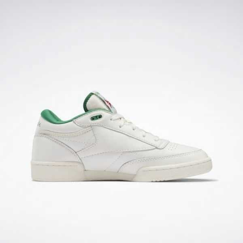 Green / White Reebok Club C Mid II Vintage Shoes | IWY-351784