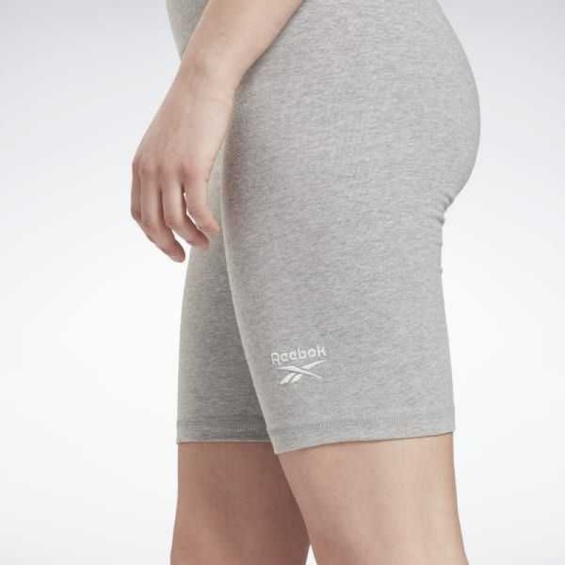 Grey Reebok Identity Fitted Logo Shorts | CJF-638729