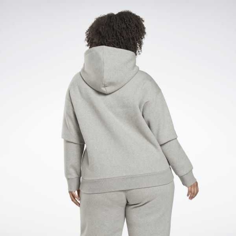 Grey Reebok Identity Logo Fleece Pullover Hoodie | ELJ-235014