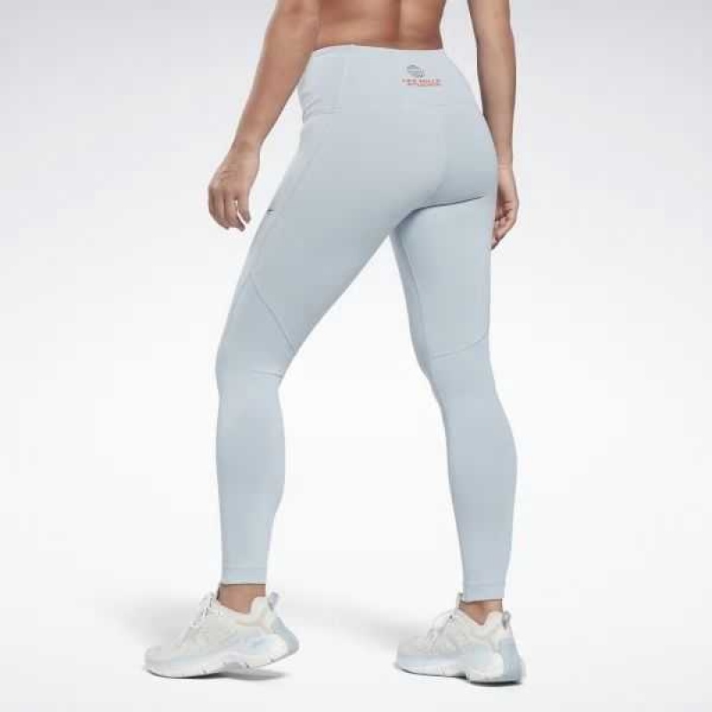 Grey Reebok Les Mills Beyond the Sweat High-Waisted Tights | DYC-096415