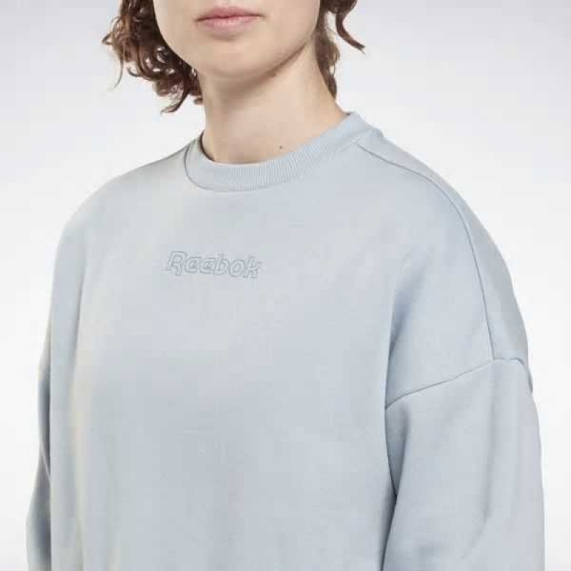 Grey Reebok Piping Crewneck Sweatshirt | BME-310298