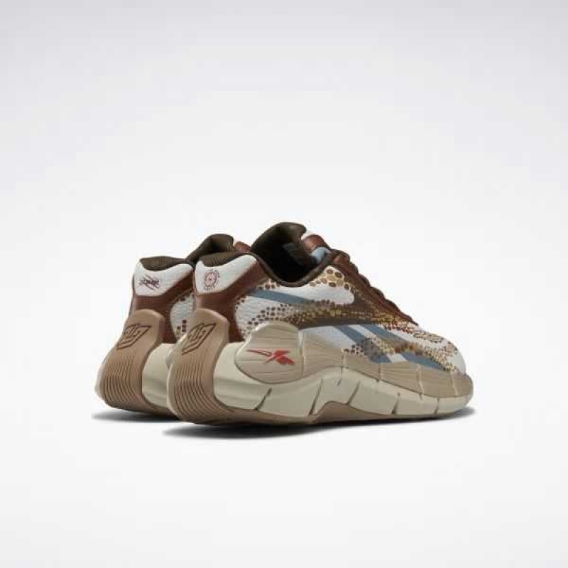 Grey / Brown Reebok Jurassic World Zig Kinetica 2.5 Shoes | GAN-821703