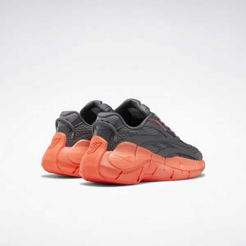 Grey / Grey / Orange Reebok Zig Kinetica 2.5 Shoes | ICG-726091