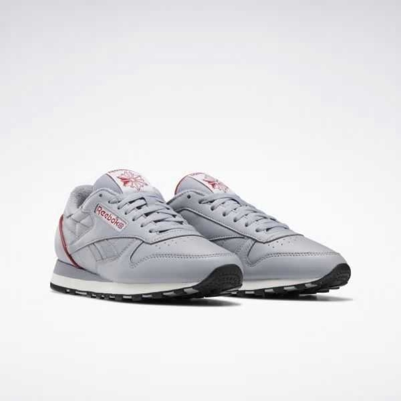 Grey / Red Reebok Classic Leather 1983 Vintage Shoes | QDH-071695