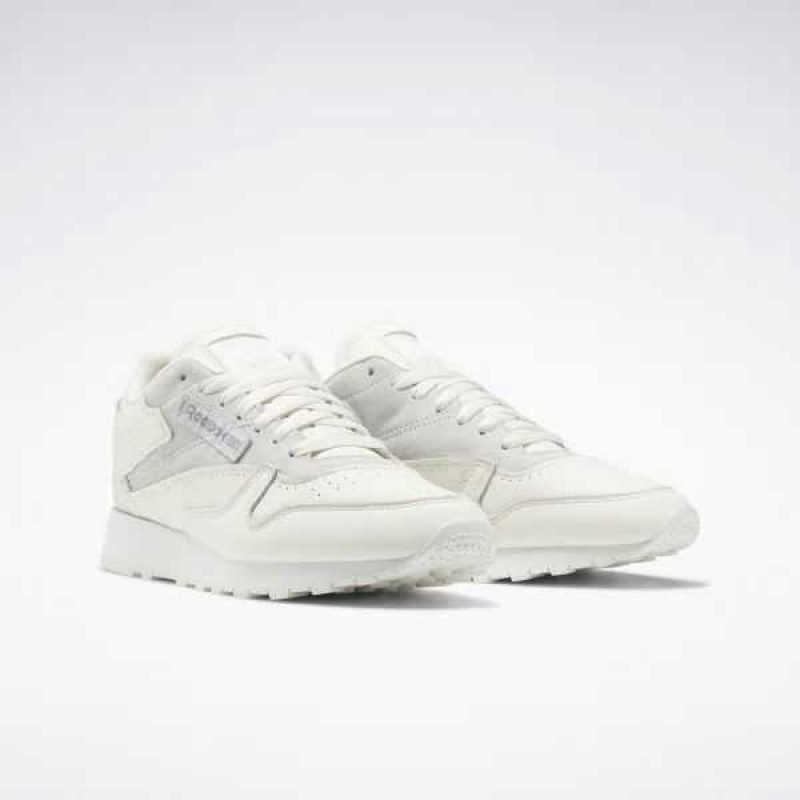 Grey / White Reebok Classic Leather Make It Yours Shoes | WCH-216983