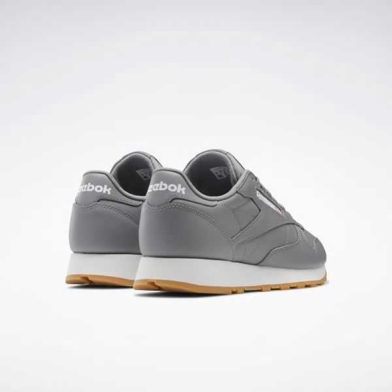 Grey / White Reebok Classic Leather Shoes | QKX-851406