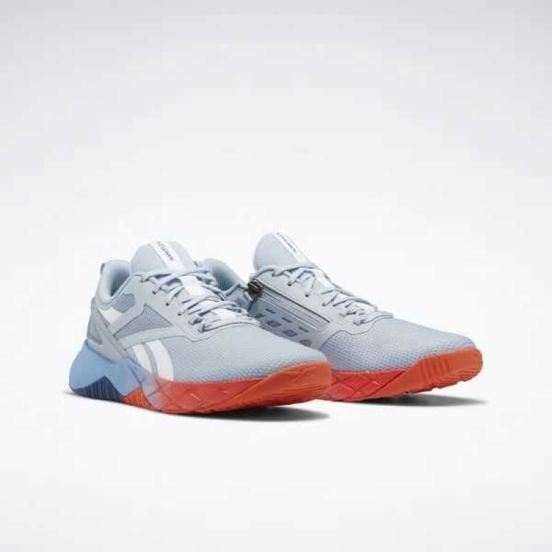 Grey / White / Blue Reebok Nanoflex Parafit TR Shoes | FIE-283160