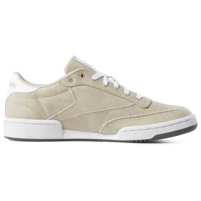 Light Brown / White / Grey Reebok Club C 85 Canvas Shoes | SOU-476910
