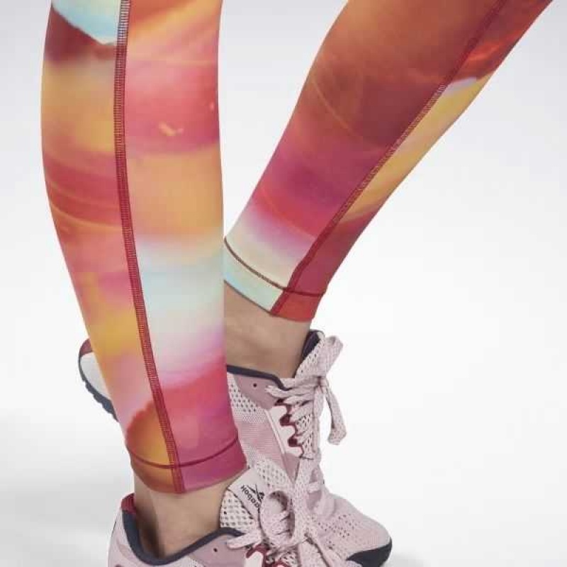 Multicolor Reebok Lux Bold Leggings | TQY-627438