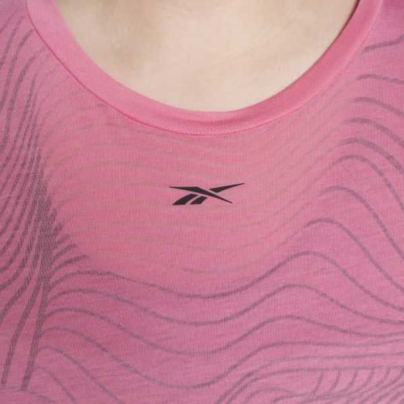 Pink Reebok Burnout T-Shirt | FXB-678310