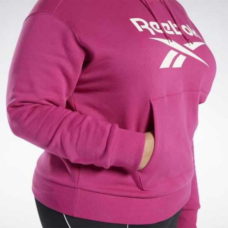 Pink Reebok Identity Logo Fleece Pullover Hoodie | WHG-594603