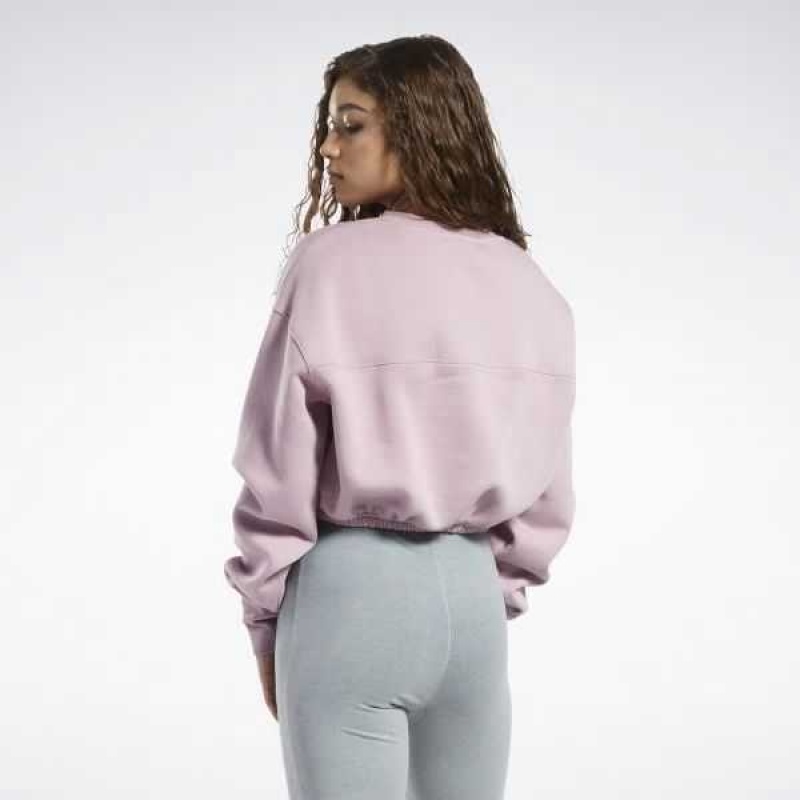 Purple Reebok Classics Fleece Sweatshirt | CLE-175432