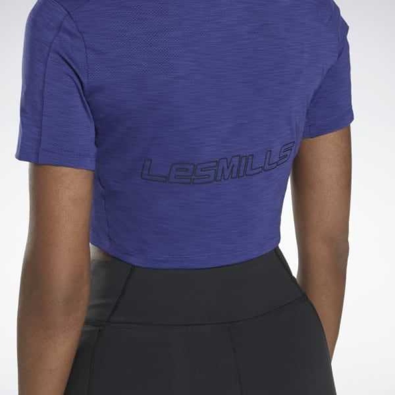 Purple Reebok Les Mills ACTIVCHILL Style T-Shirt | PYX-358726