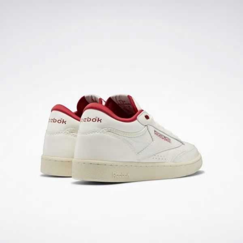 Red Reebok Club C Mid II Vintage Shoes | BEV-618594