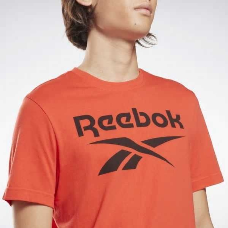 Red Reebok Identity Big Logo T-Shirt | JNU-965731