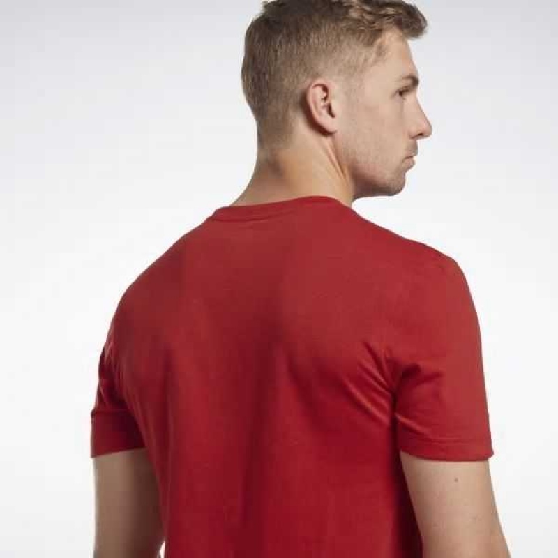 Red Reebok Identity Big Logo T-Shirt | PLS-102398