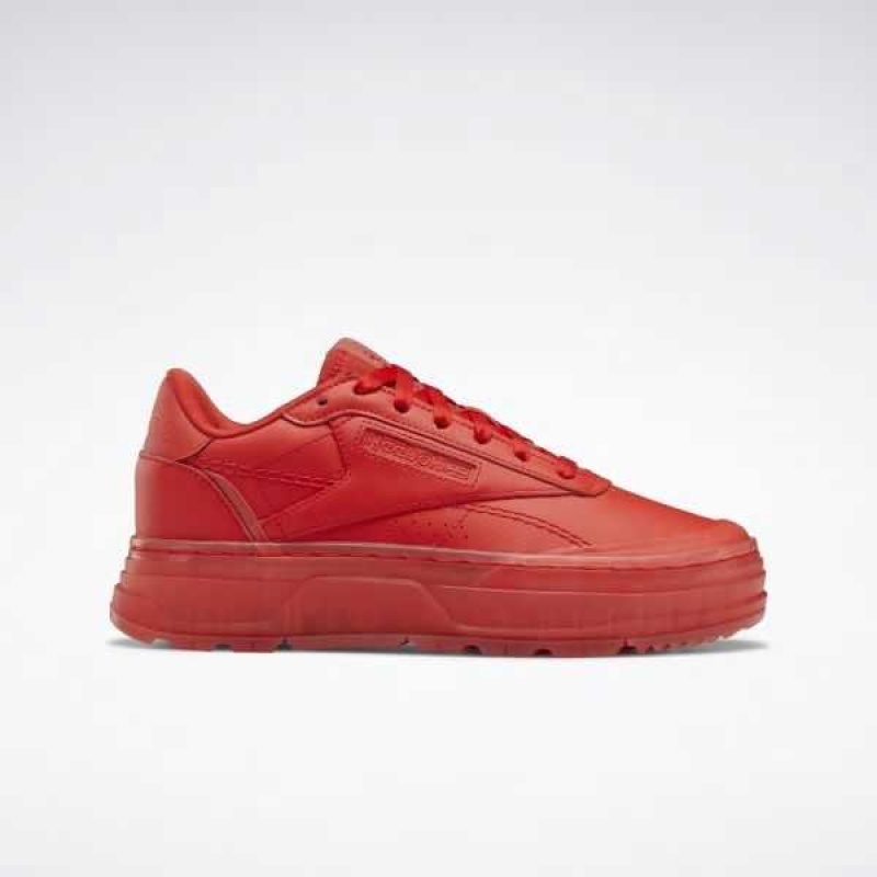 Red / Red / Red Reebok Club C Double GEO | QRO-948726