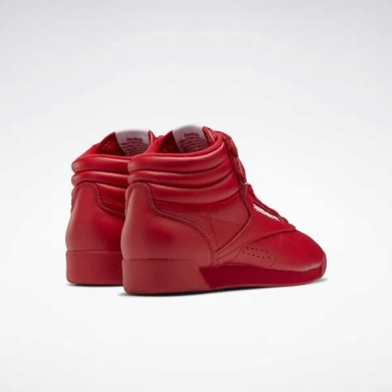 Red / Red / White Reebok Freestyle Hi | HZY-491375