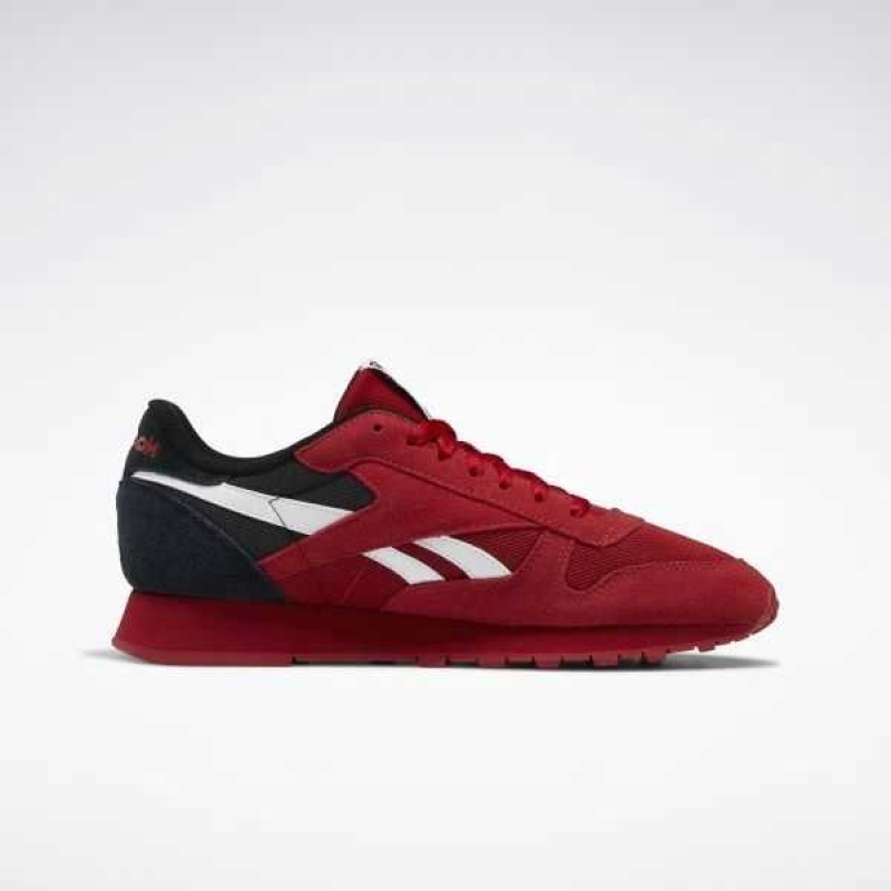 Red / White / Black Reebok Classic Leather Make It Yours Shoes | EZA-759423