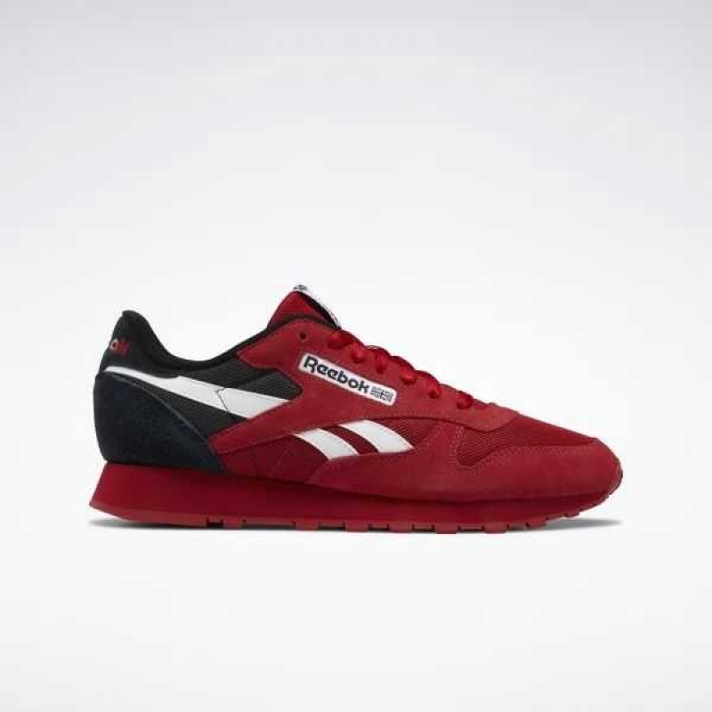 Red / White / Black Reebok Classic Leather Make It Yours Shoes | EZA-759423