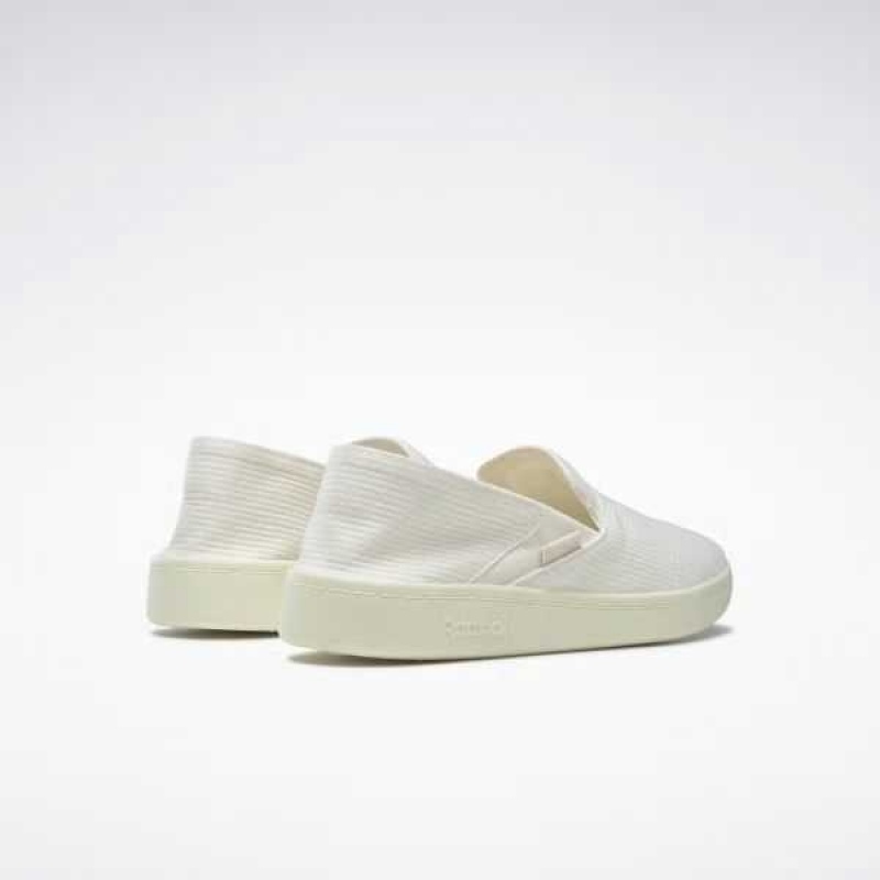 White Reebok Cotton & Corn Slip-On Shoes | ACU-913057