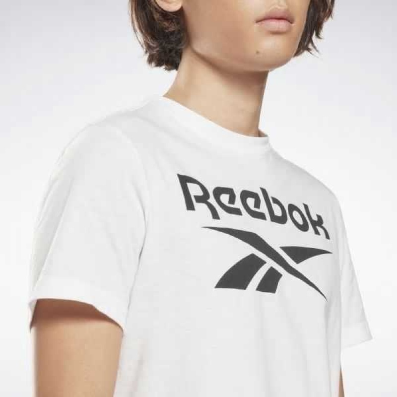 White Reebok Identity Big Logo T-Shirt | BEQ-275643