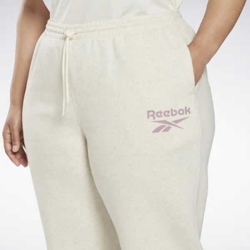 White Reebok Identity Logo Fleece Joggers | EQY-783645