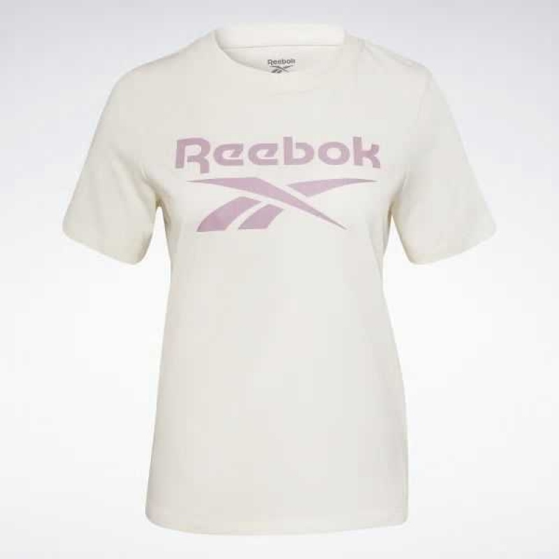 White Reebok Identity T-Shirt | FRE-206718