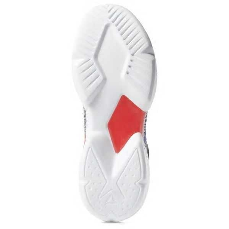 White / Black / Red Reebok Split Fuel Shoes | JQL-529160