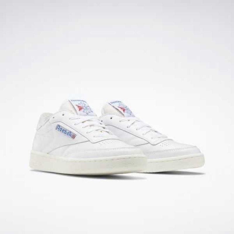 White / Blue Reebok Club C 85 Vintage Shoes | LWJ-589712