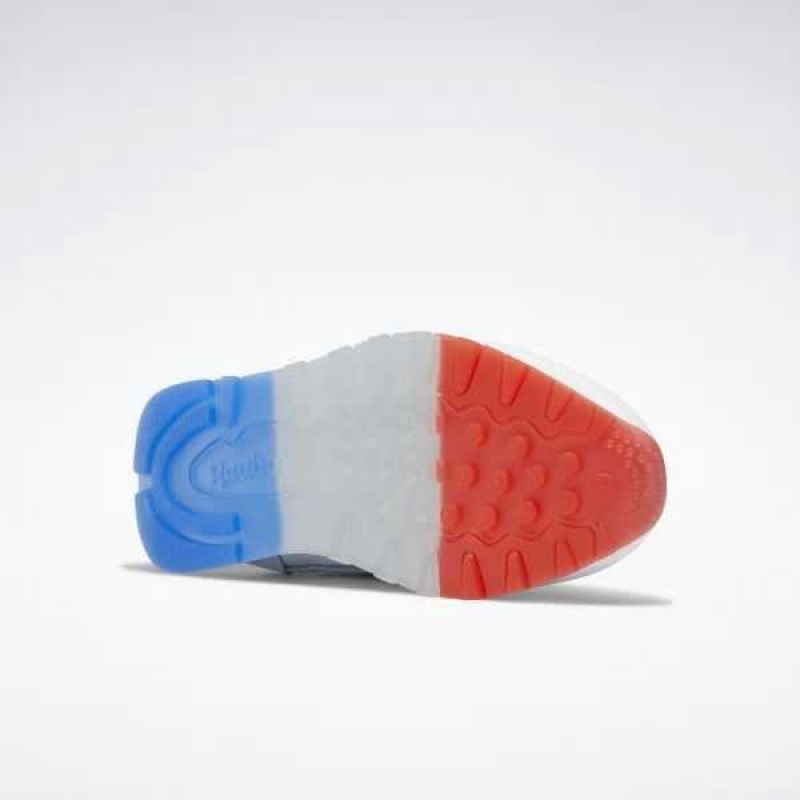 White / Blue / Red Reebok Popsicle Classic Leather Shoes | QZL-295687